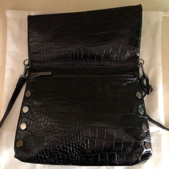 **SOLD**HAMMITT Handbag VIP Medium Black Croc Diamond Studded Crossbody Clutch - Picture 8 of 14